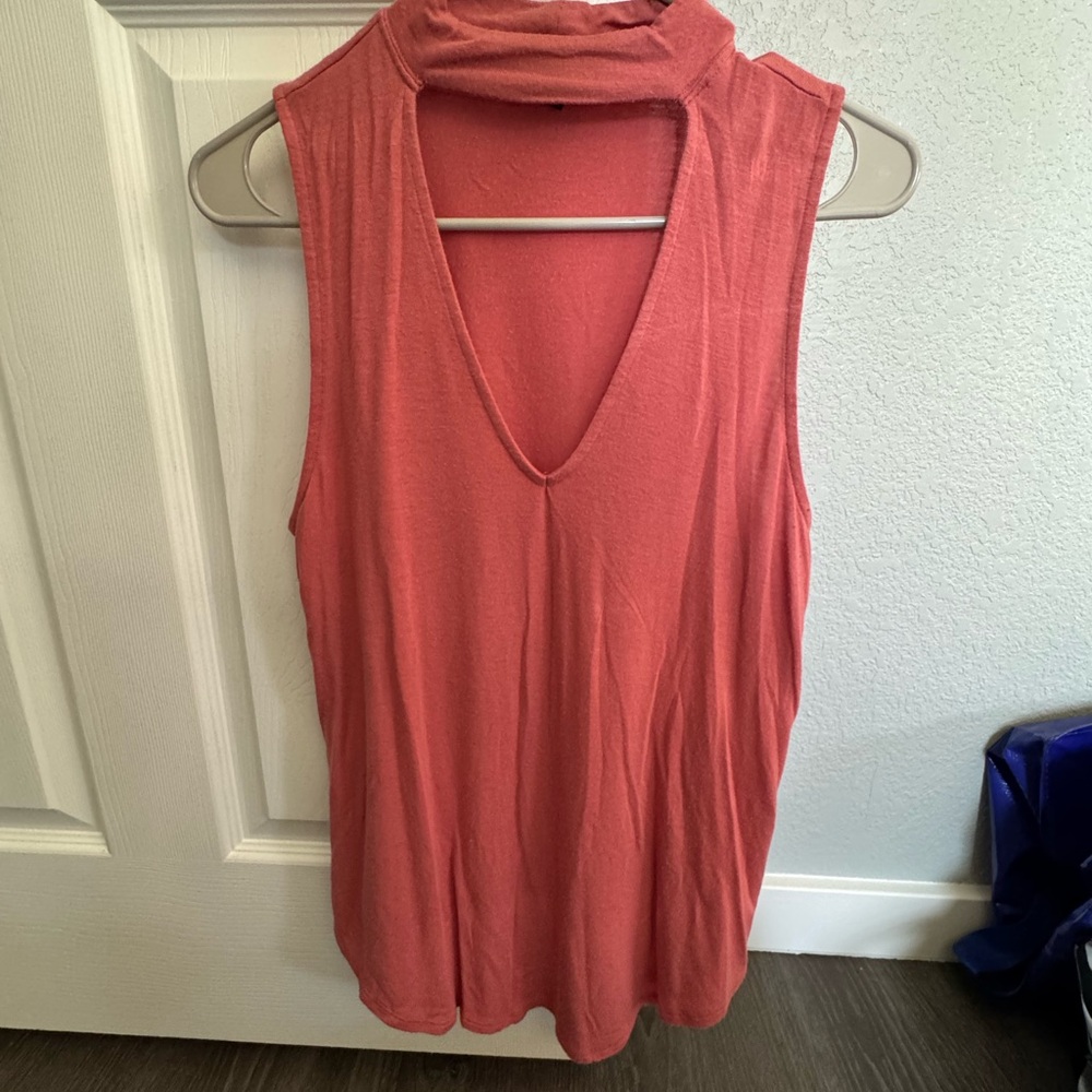 Sleeveless Coral Top